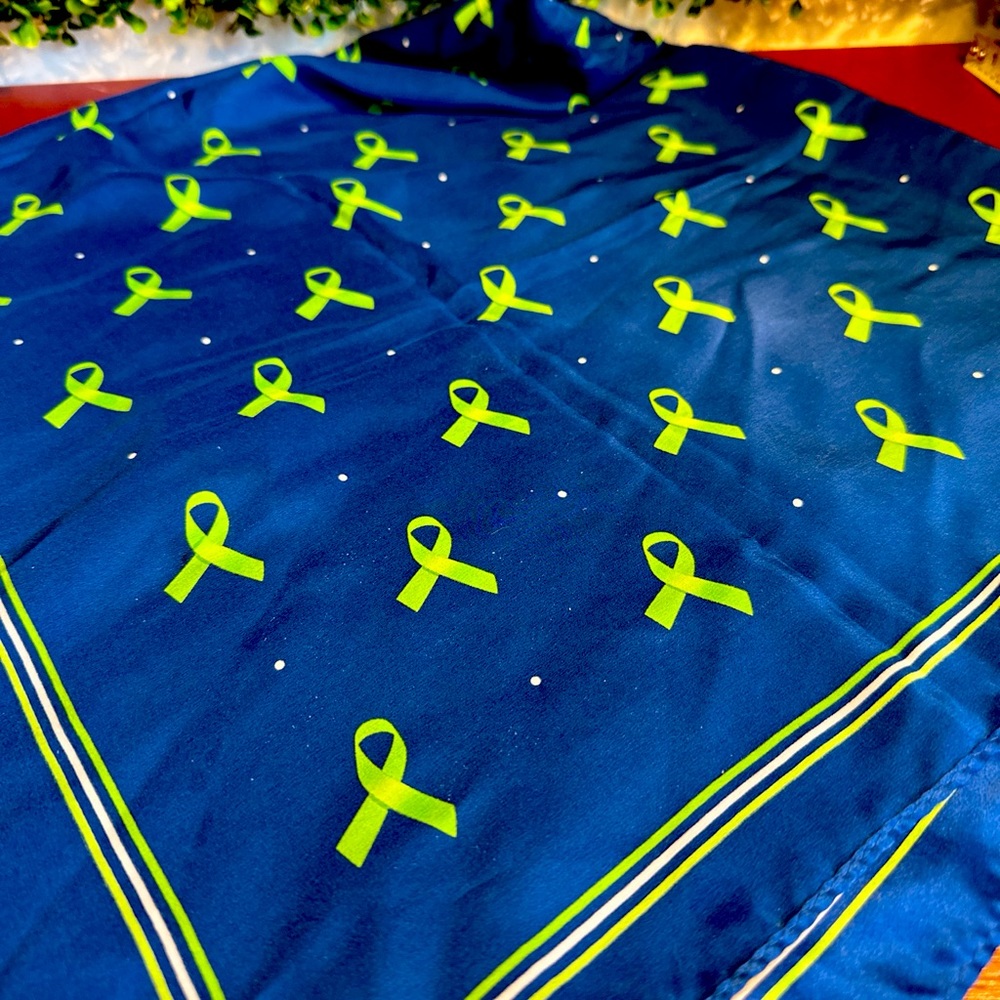 Nami 100% Silk Scarf  Mental Health Awareness 36X36 Inches